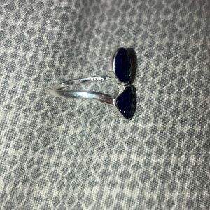 Elegant Sterling Silver and Blue Women's Ring